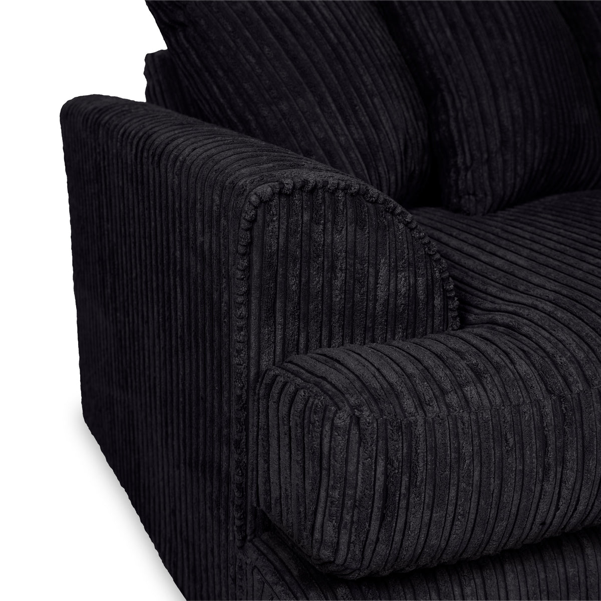 Bletchley Black Jumbo Cord Corner Sofa