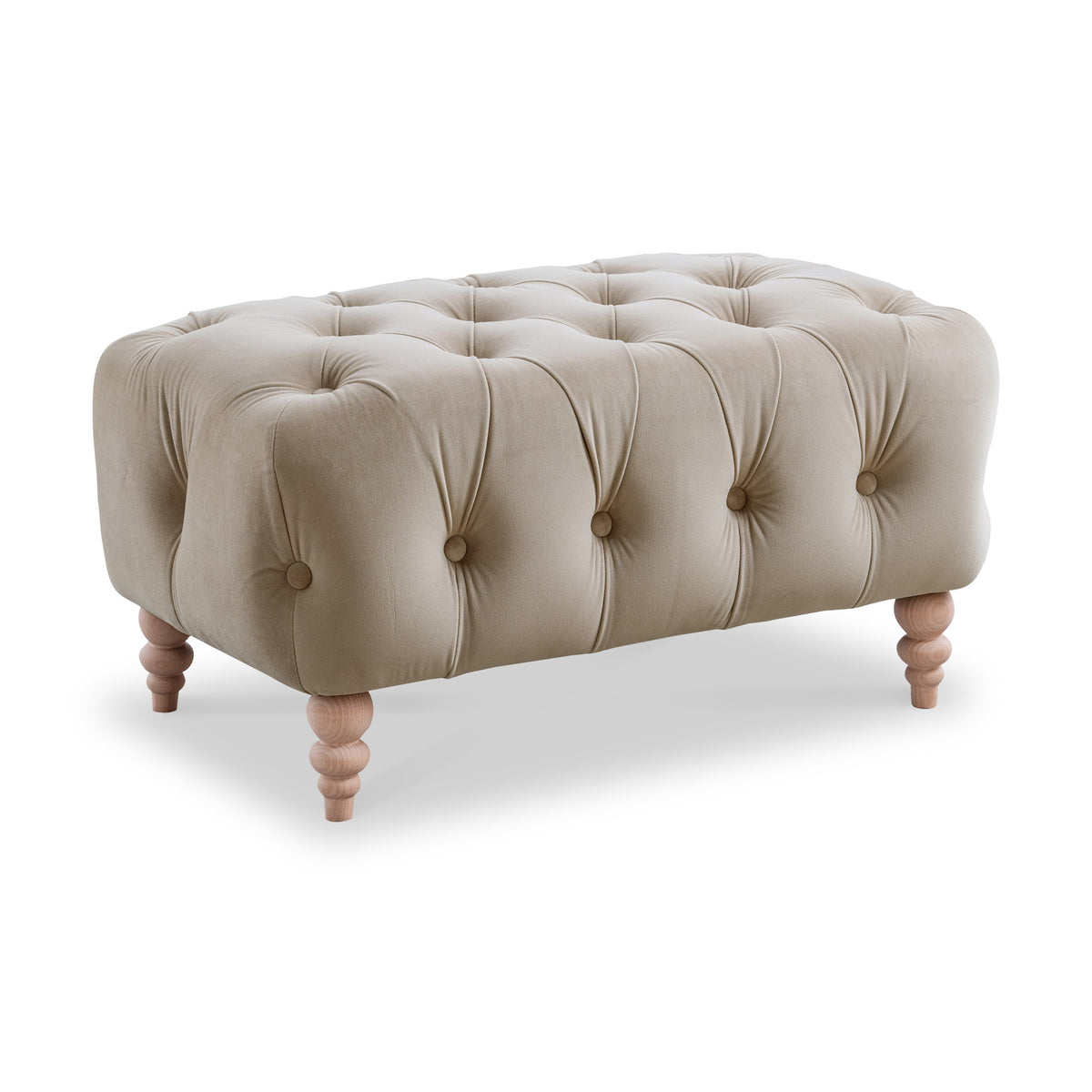 Balmoral Velvet Buttoned Footstool
