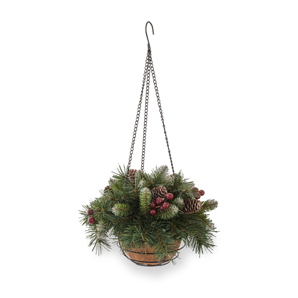 Frosted Berry 14" Christmas Hanging Basket