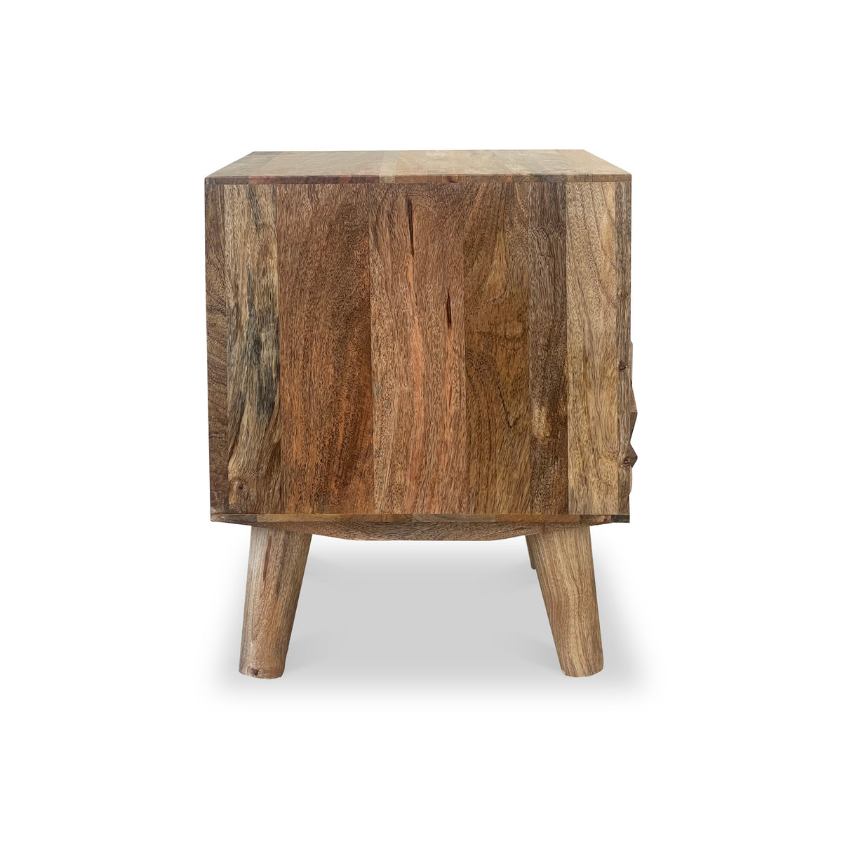 Enzo Geometric Mango Wood 2 Drawer Bedside