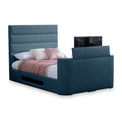Dunchurch Faux Linen TV Bed in Deep Blue by Roseland Furniture