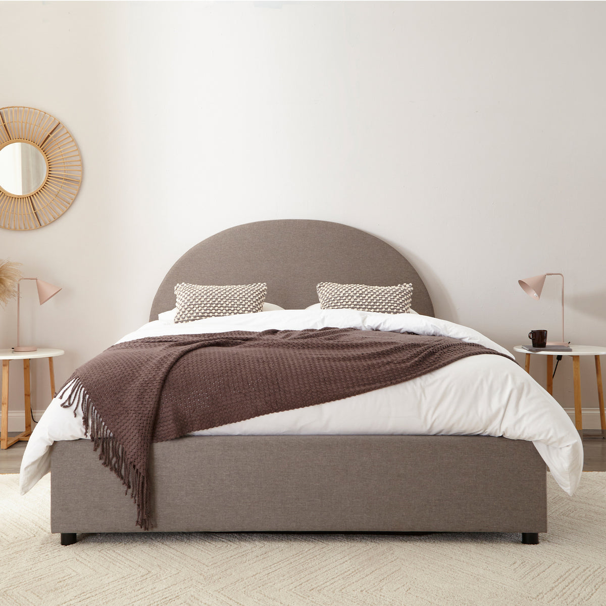 Hounslow Half Circle Ottoman Storage Bed Frame from Roseland Furniture