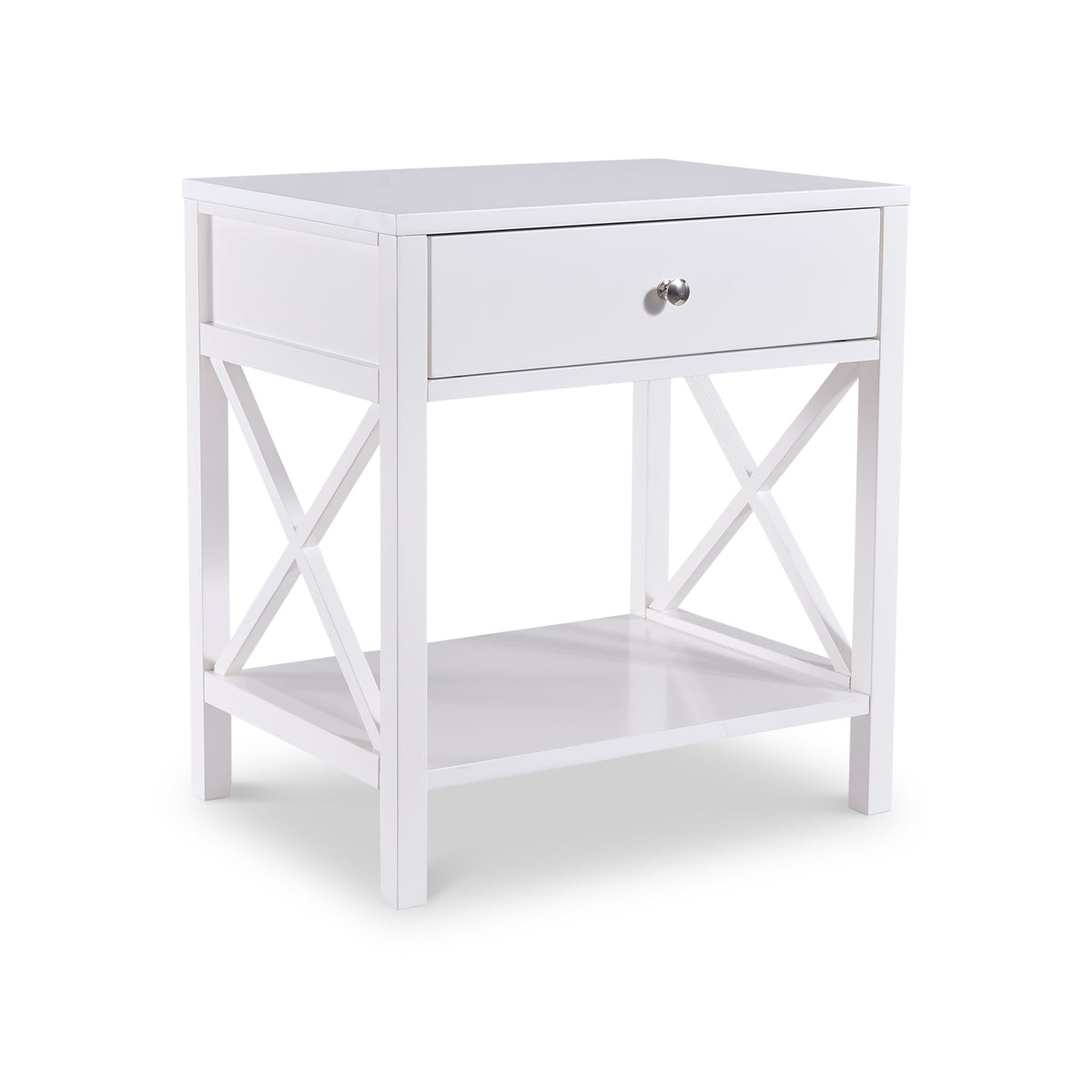 Leighton White 1 Drawer Bedside Table from Roseland Furniture