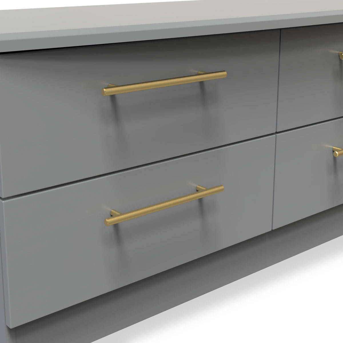 Bramham Grey 4 Drawer Low Storage Unit