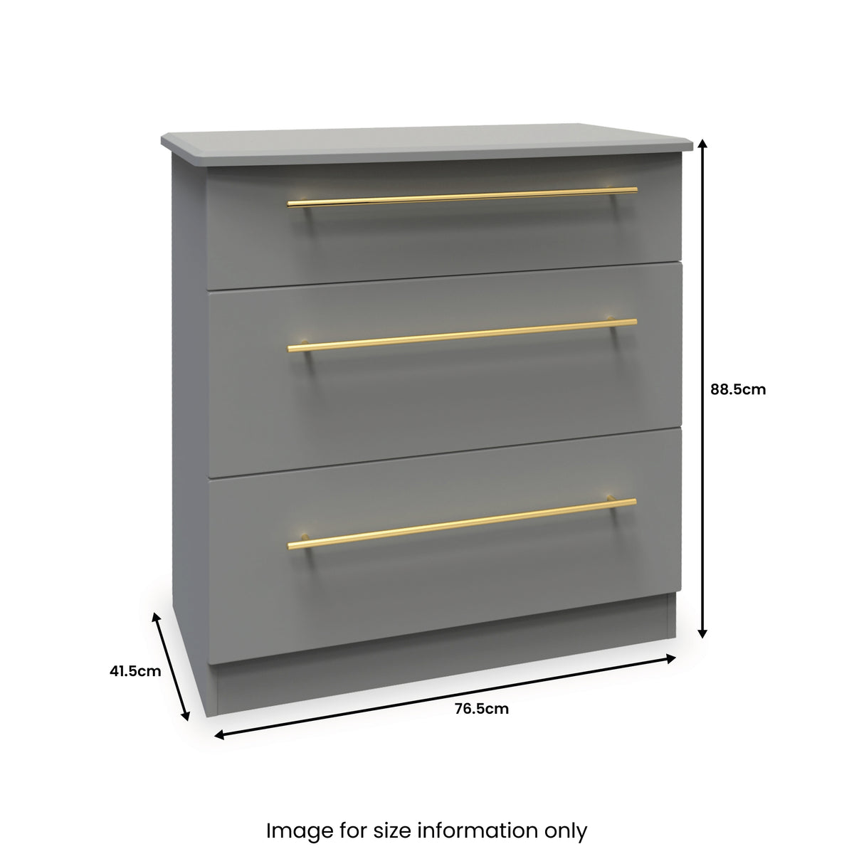Bramham Grey 3 Drawer Deep Chest