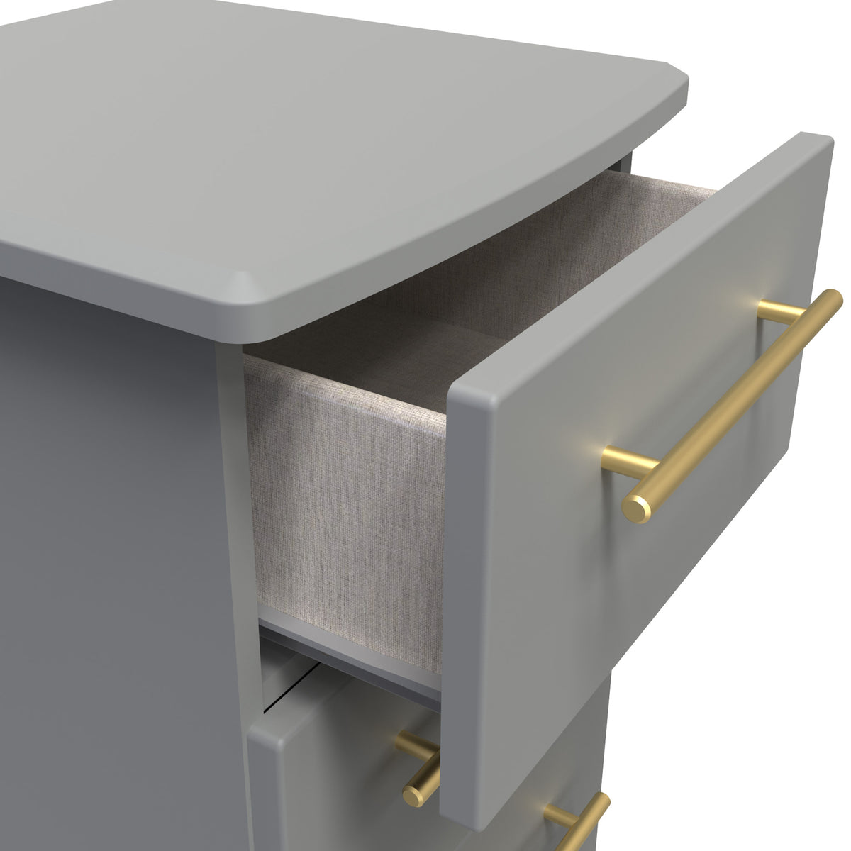 Bramham Grey Wireless Charging 3 Drawer Bedside