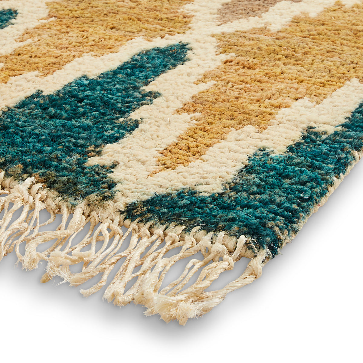 Franklin Natural Hemp Multi Coloured Diamond Rug