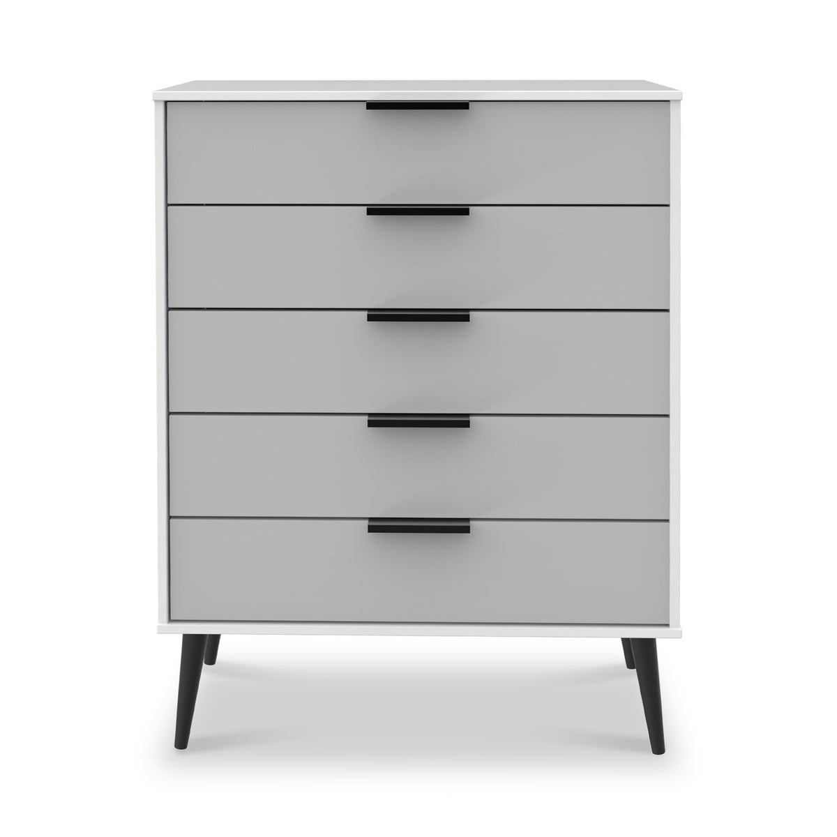 Asher White and Grey 5 Drawer Storage Chest from Roseland Furniture