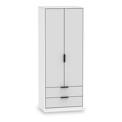 Asher White 2 Door 2 Drawer Double Wardrobe