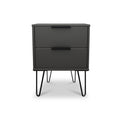 Moreno Graphite Grey Wireless Charging 2 Drawer Bedside Table by Roseland Furniture