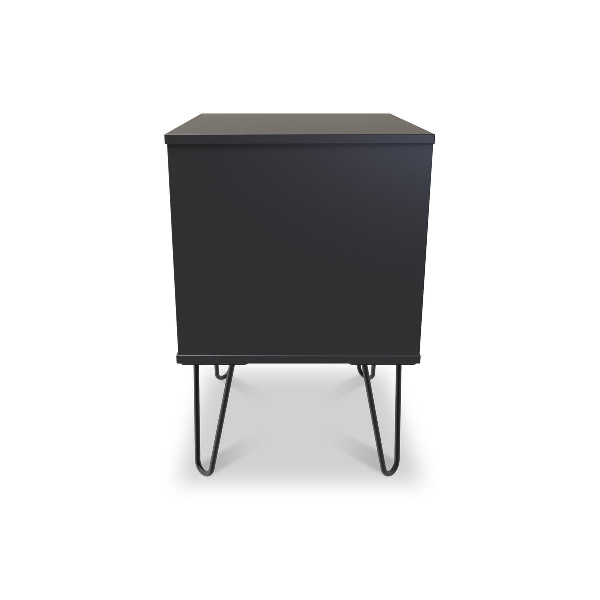 Moreno Graphite Grey Wireless Charging 2 Drawer Bedside Table by Roseland Furniture