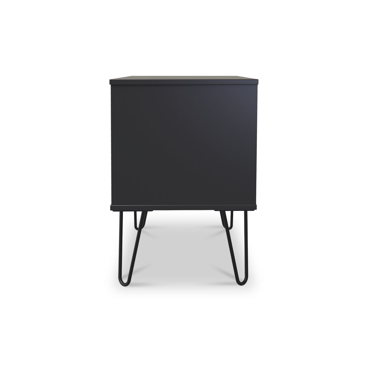 Moreno Olive Green 2 Drawer Wireless Charging Lamp Side Table with gold hairpin legs from Roseland Furniture