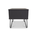 Moreno Graphite Grey 1 Drawer Sofa Side Lamp Table with Hairpin Legs from Roseland furniture