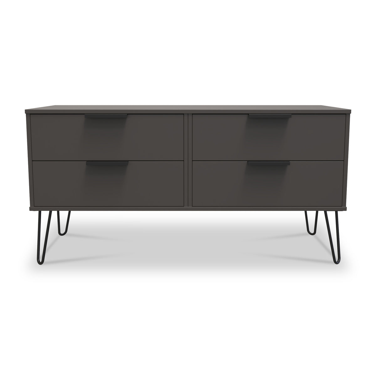 Moreno Graphite Grey 4 Drawer Low Storage Unit from Roseland Furniture