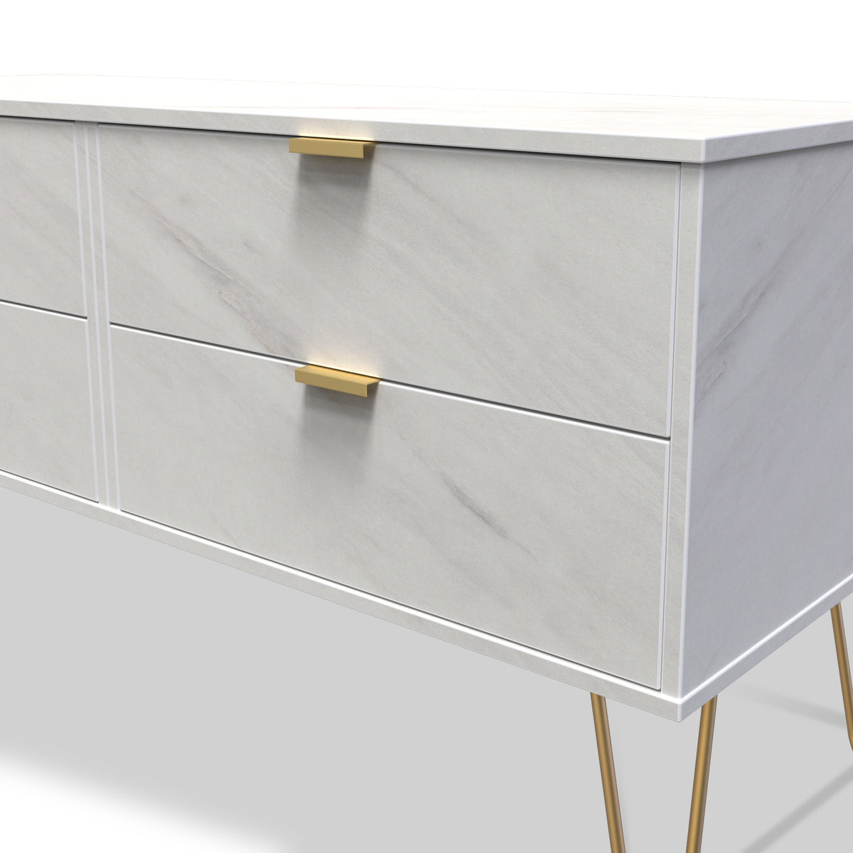 Moreno Marble 4 Drawer Low Storage Unit