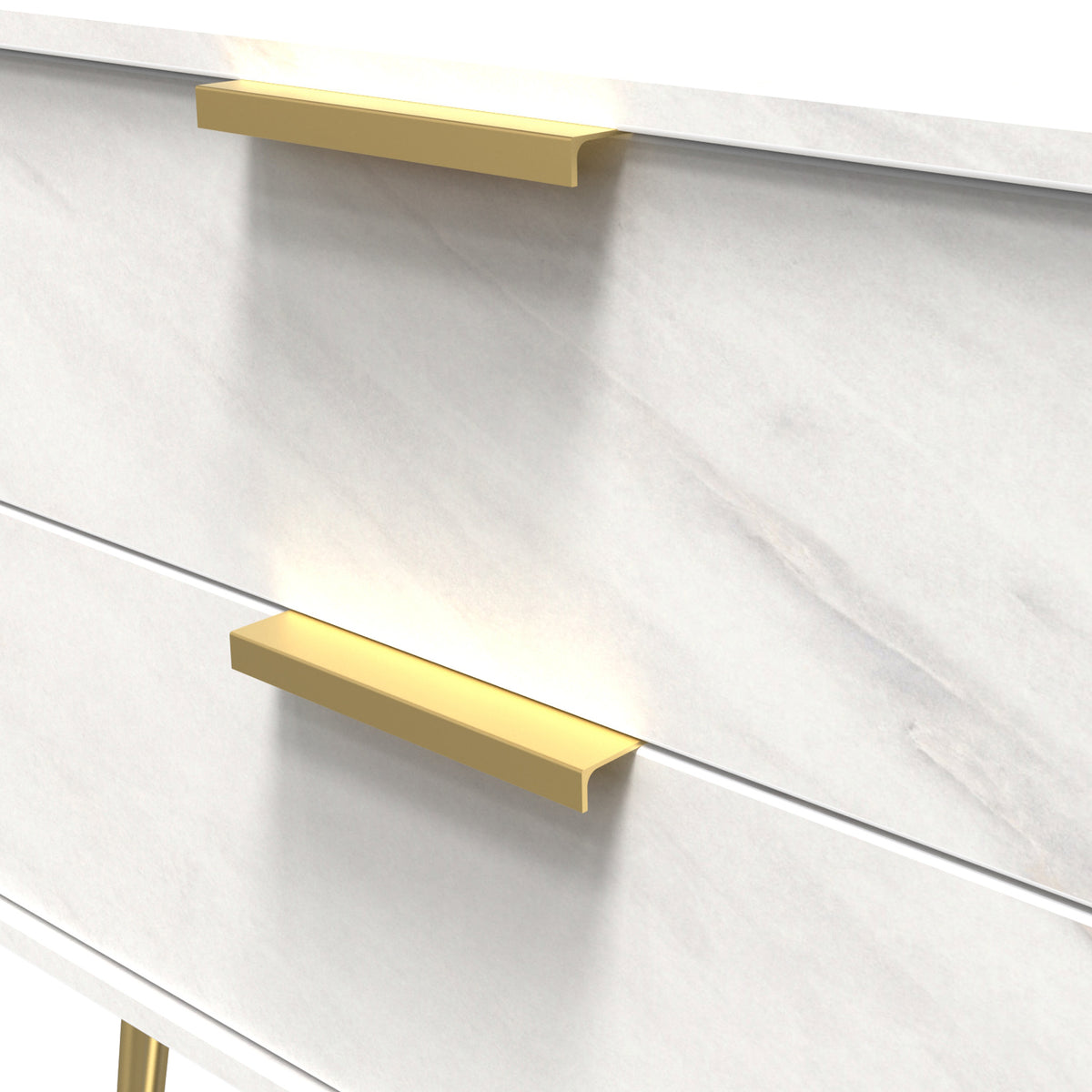 Moreno Marble Effect Wireless Charging 2 Drawer Side Table