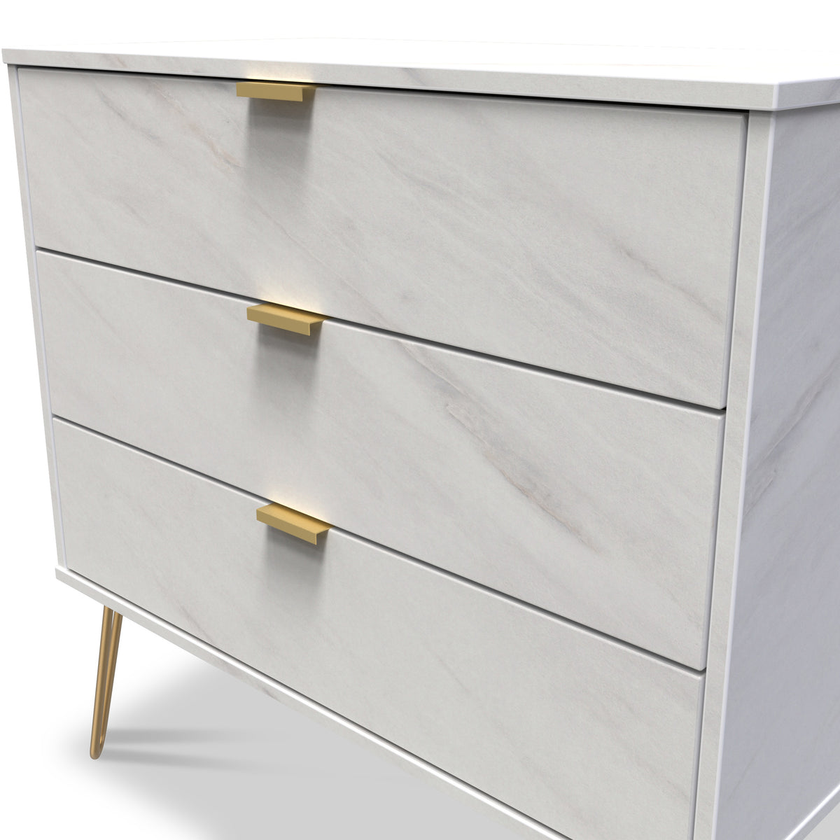 Moreno Marble Effect 3 Drawer Chest
