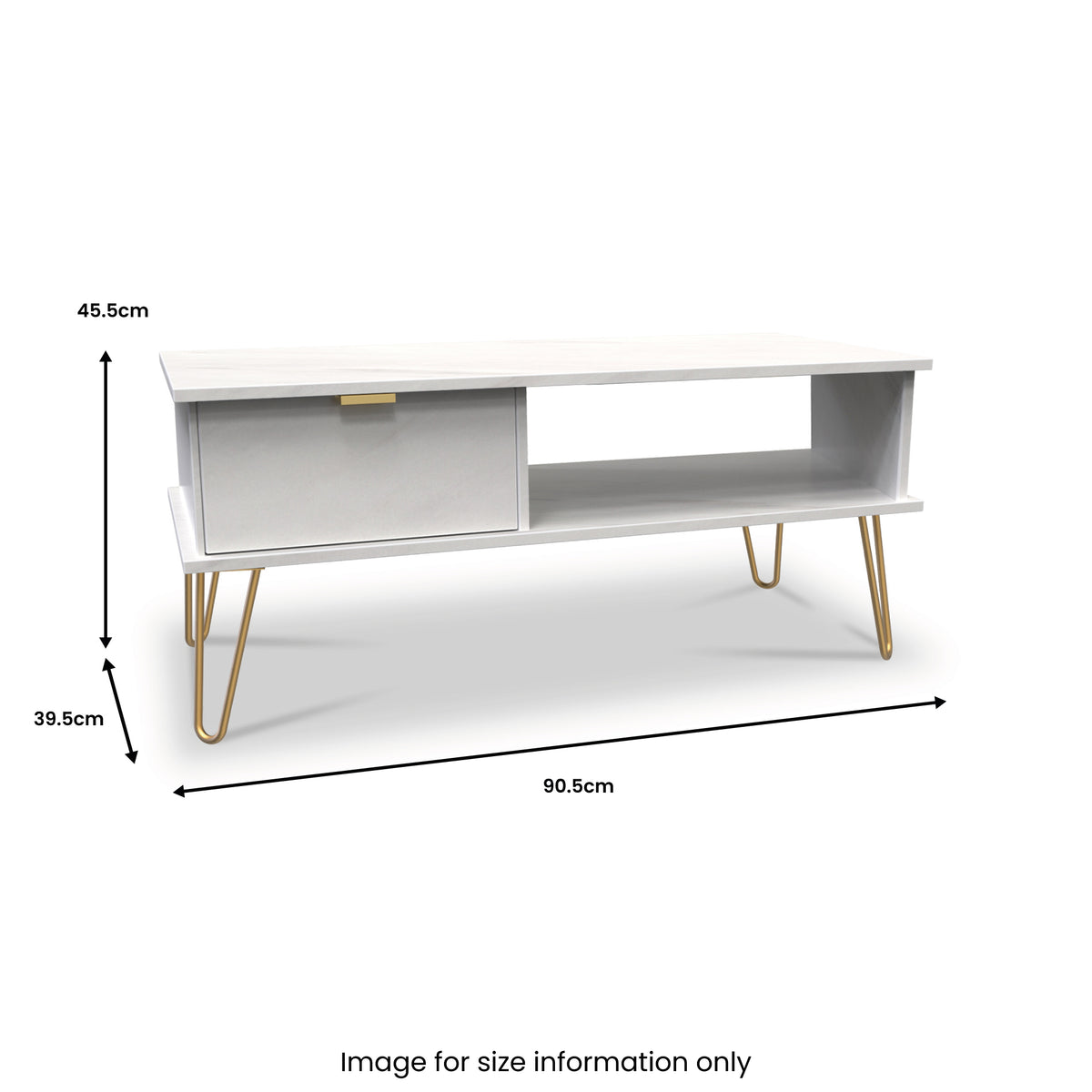 Moreno White Marble 1 Drawer Coffee Table from Roseland Furniture
