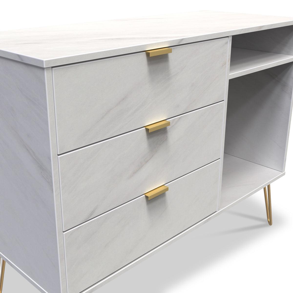 Moreno Marble 3 Drawer TV Unit