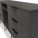 Moreno Graphite Grey 6 Drawer Sideboard Cabinet
