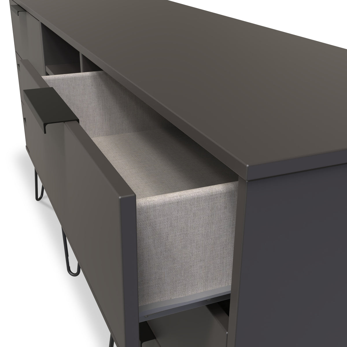 Moreno Graphite Grey 6 Drawer Sideboard Cabinet