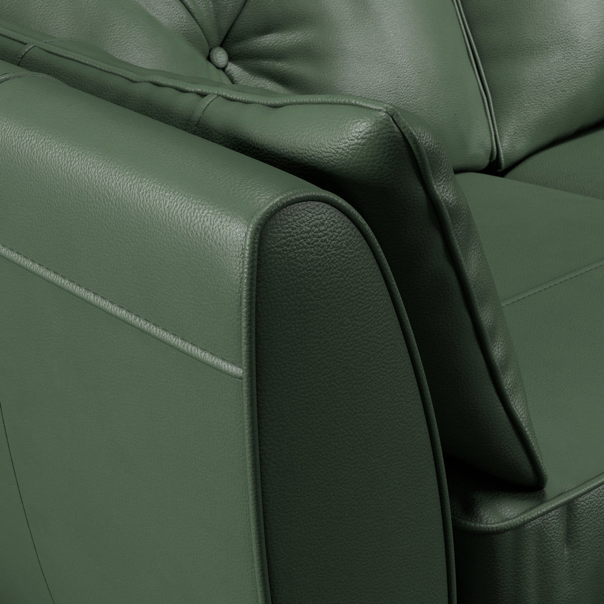 Edison Leather 2 Seater Sofa Dark Feet Hunter Green from Roseland Furniture