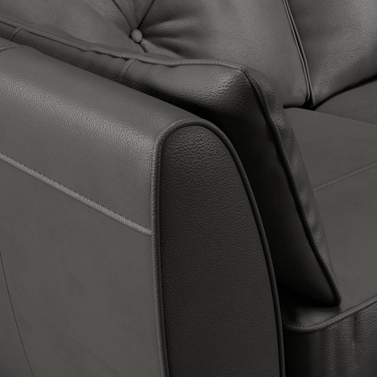 Edison Leather 2 Seater Sofa Dark Feet Raven from Roseland Furniture