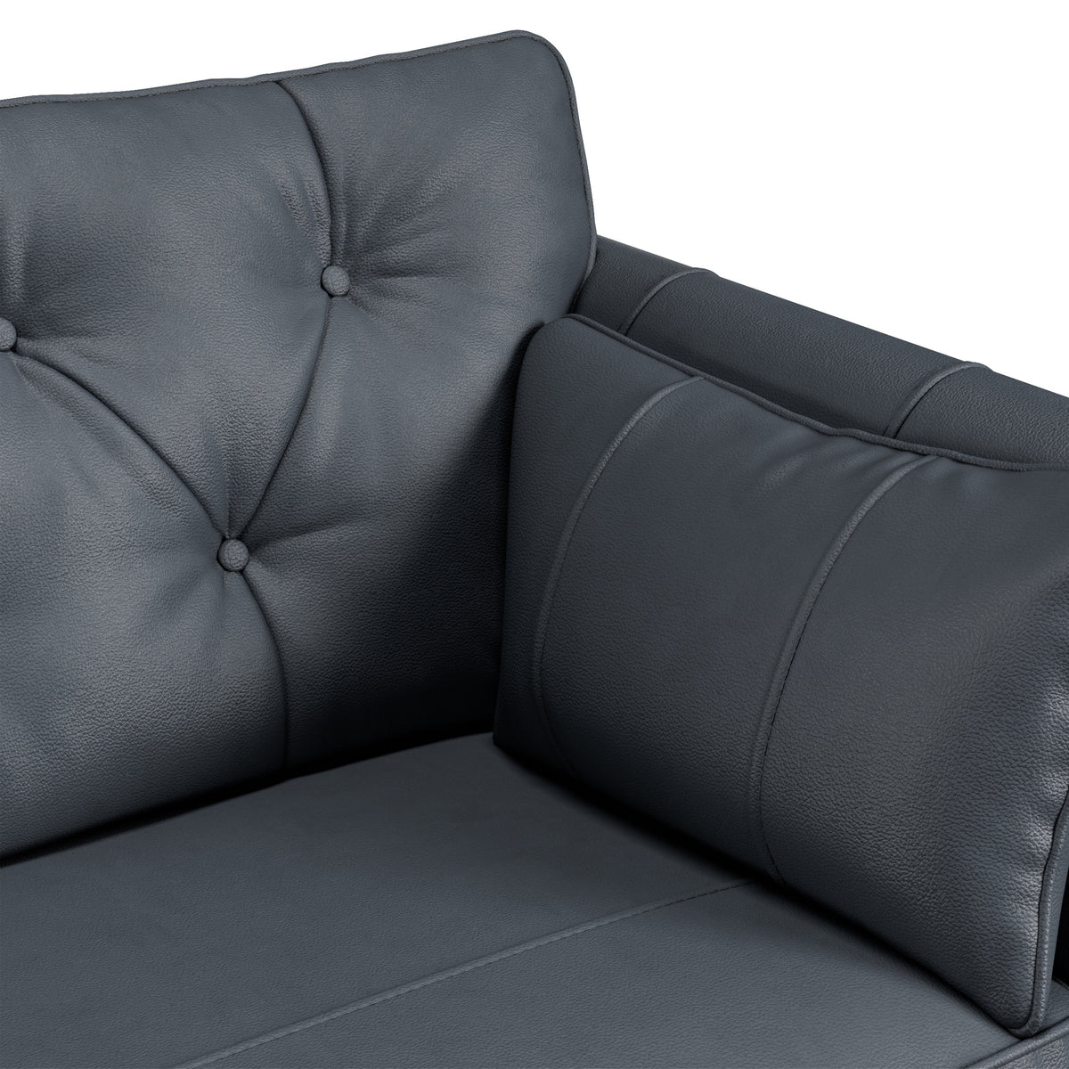 Edison Leather Sofa Navy Blue from Roseland Furniture