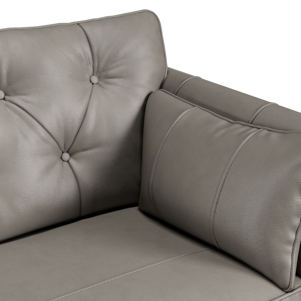 Edison Leather Sofa Stone Grey from Roseland Furniture