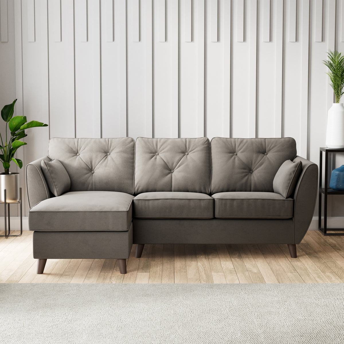 Edison Chaise LH Dark Feet Asphalt from Roseland Furniture