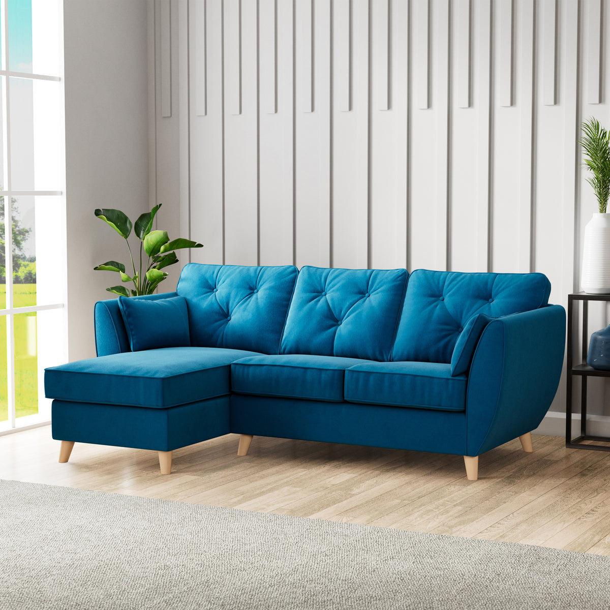 Edison Chaise LH Light Feet Marine from Roseland Furniture