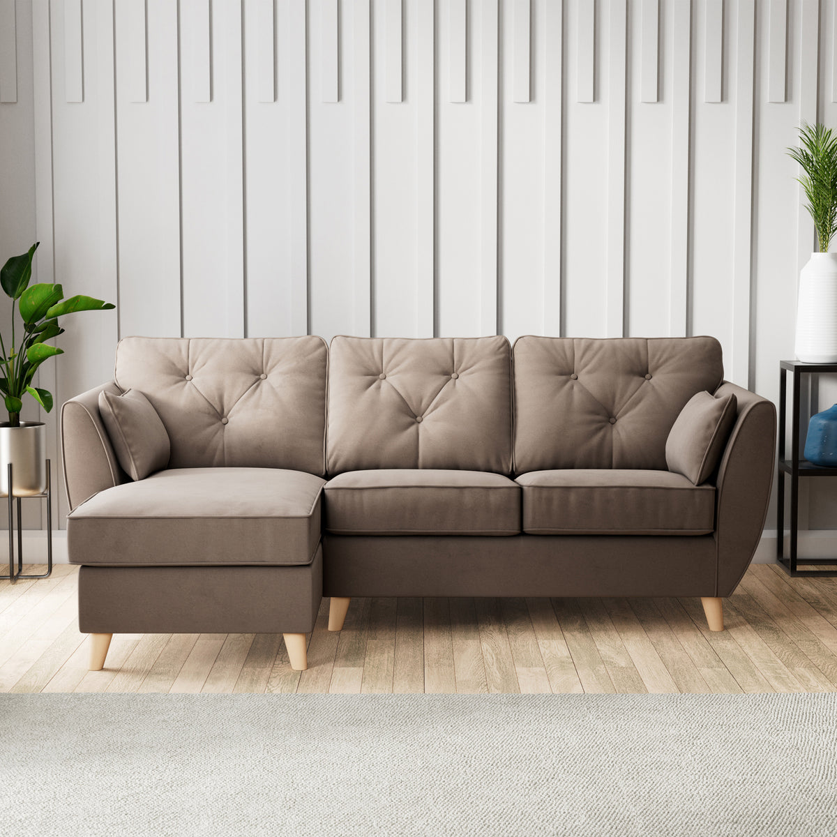 Edison Chaise LH Light Feet Mole from Roseland Furniture
