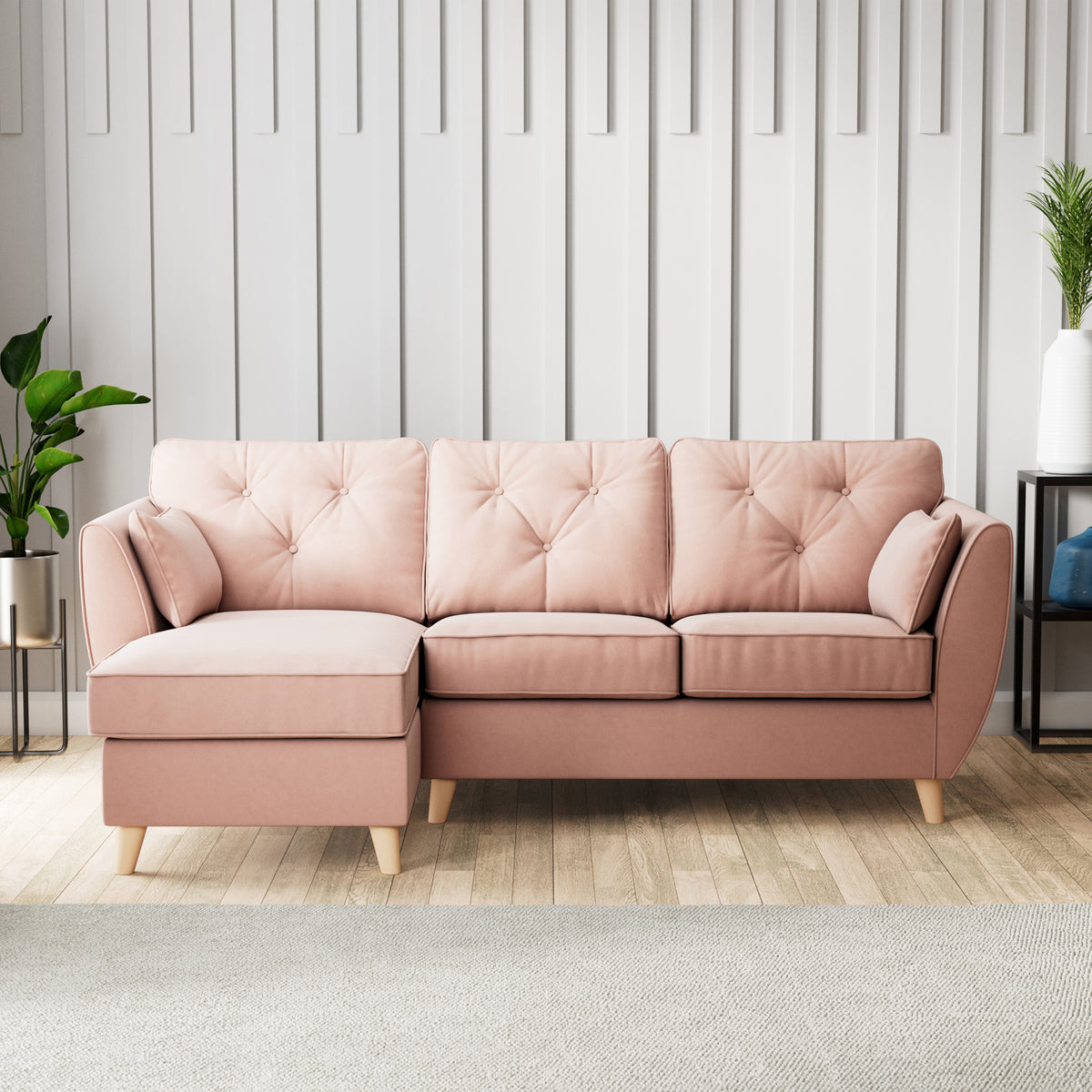 Edison Chaise LH Light Feet Blush from Roseland Furniture