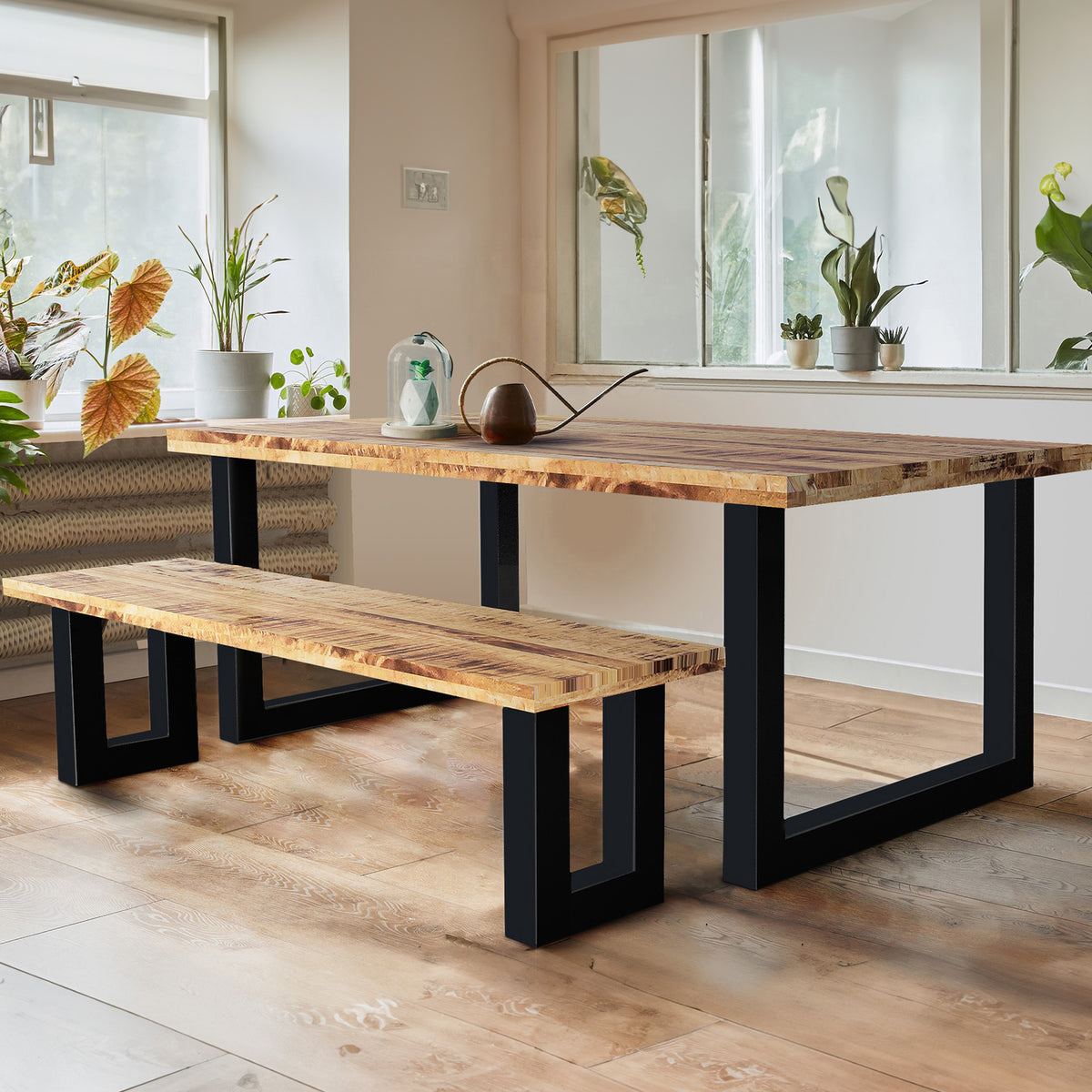 Jaxon Industrial Mango Wood 180cm Rectangular Dining Table for dining room or kitchen