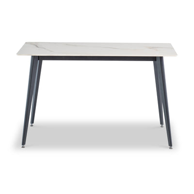 Owen White & Gold Sintered Stone Dining Table