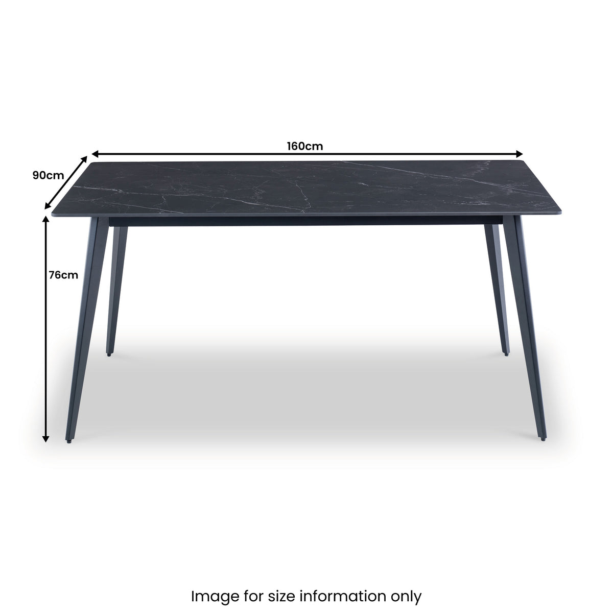 Owen Black 160cm Sintered Stone Dining Table for dining room