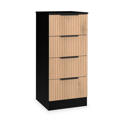 Jago Slatted Effect 4 Drawer Bedside Table