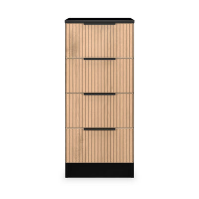 Jago Slatted Effect 4 Drawer Bedside Table