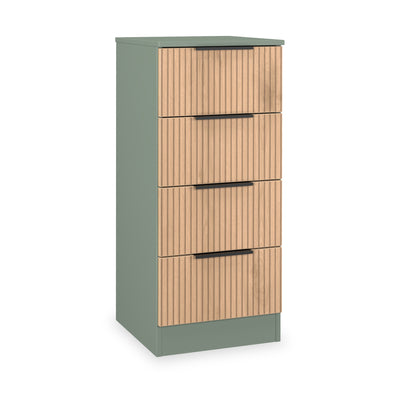 Jago Slatted Effect 4 Drawer Bedside Table