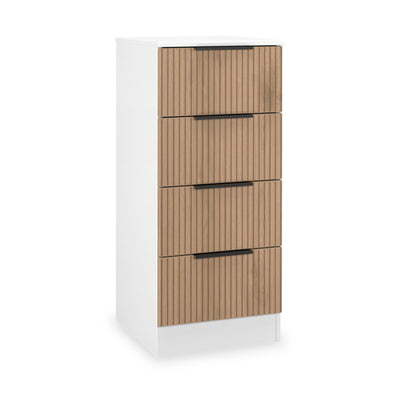Jago Slatted Effect 4 Drawer Bedside Table