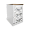Talland White 3 Drawer Bedside Cabinet by Roseland Furniture