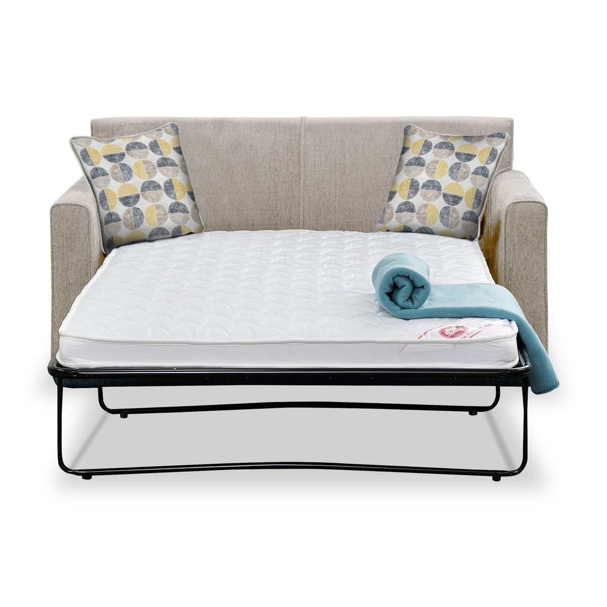 Welton Oatmeal Soft Weave 2 Seater Sofa Bed with Refus Beige