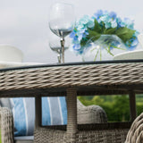 Maze Oxford 4 Seat Round Rattan Dining Set with Heritage Chairs