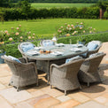 Maze Oxford 6 Seat Oval Rattan Dining Set with Lazy Susan