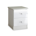 Aria White Gloss LED Lighting 2 Drawer Bedside Table from Roseland Furniture