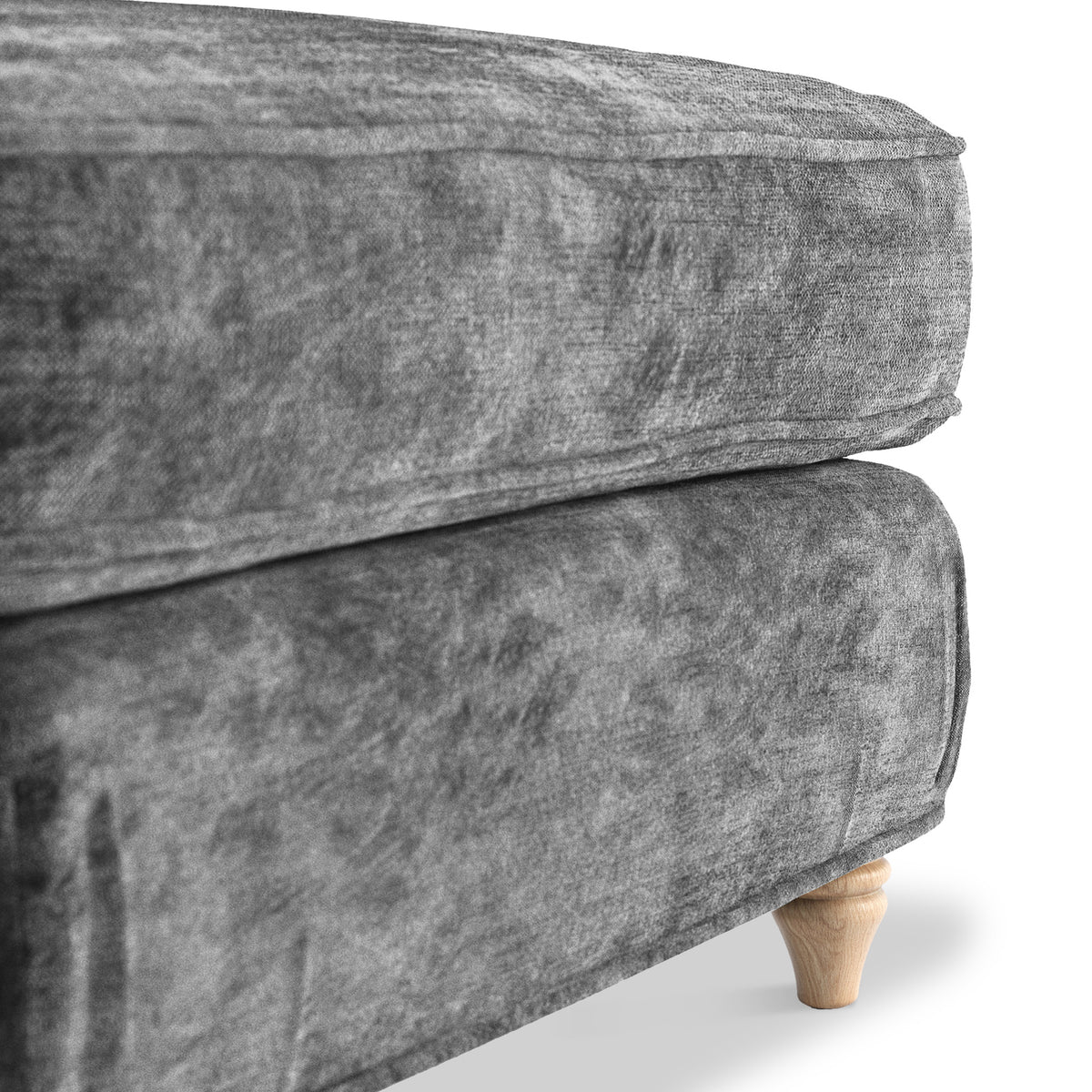 Alfie and Arthur Charcoal Universal Footstool from Roseland Furniture