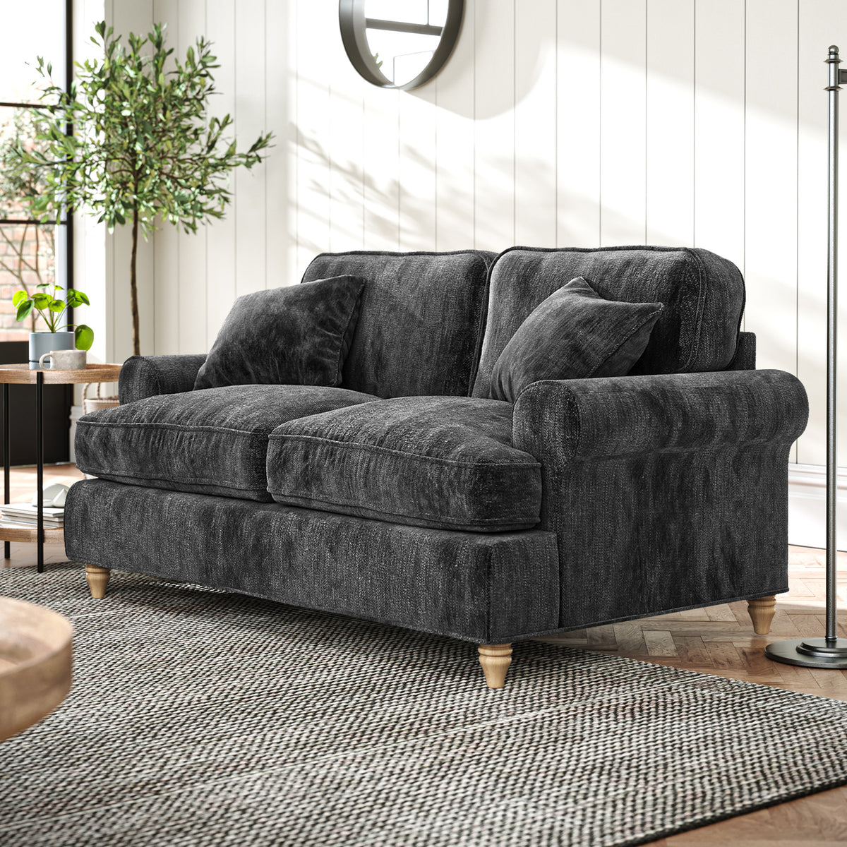 Alfie Charcoal Grey 2 Seater Sofa from Roseland Furniture