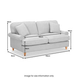 Alfie Woven 3 Seater Sofa dimensions