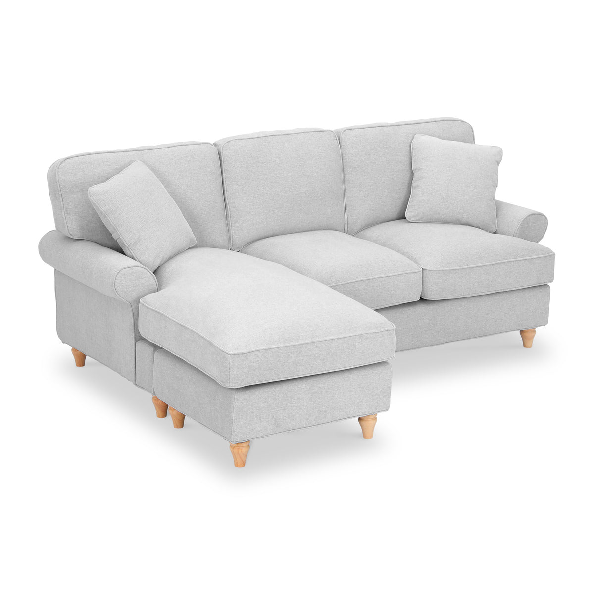 Alfie Woven Light Grey Left Hand Chaise Sofa from Roseland Furniture