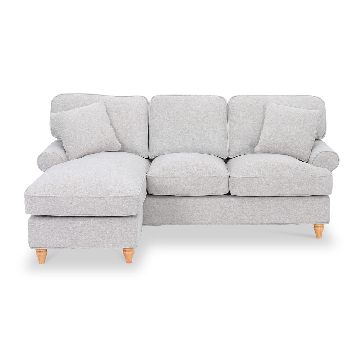 Alfie Woven Light Grey Left Hand Chaise Sofa from Roseland Furniture